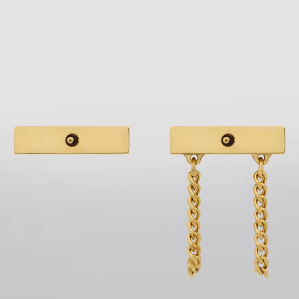 YSL Gold Chain Bar Earrings - Picture 4 of 6